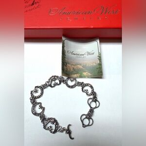 Carolyn Pollack Sterling Silver Heart Horse Shoe Toggle Bracelet